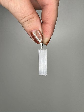 Pingente de Selenita – Limpeza energética e espiritual, Calma e Paz