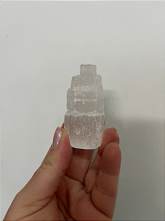 Torre de Selenita P 6cm – Limpeza energética e espiritual, Calma e Paz