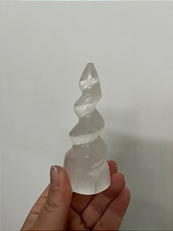 Torre Espiral de Selenita – Limpeza energética e espiritual, Calma e Paz