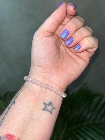 Pulseira de Quartzo Rosa 6mm - Amor, Cura, Relacionamento, Acolhimento