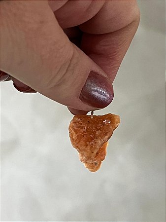 Pingente Calcita Laranja Bruto - Entusiasmo, Alegria, Aumento de memória