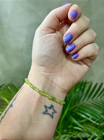 Pulseira Peridoto Mini Cascalho – Transformações, Mudanças e Prosperidade