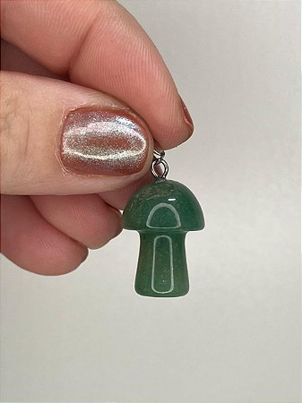 Pingente Cogumelo de Quartzo verde - Saúde, Equilibrio