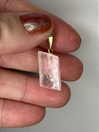 Pingente de Calcita Ótica - Memória, Foco, Clareza, Expansão Mental