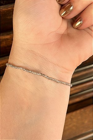 Pulseira Labradorita 2mm Multifacetada - Pedra da Magia, Proteção espiritual