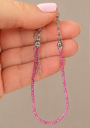 Pulseira Rubi 2mm Multifacetada - Liderança, Metas, Vitória