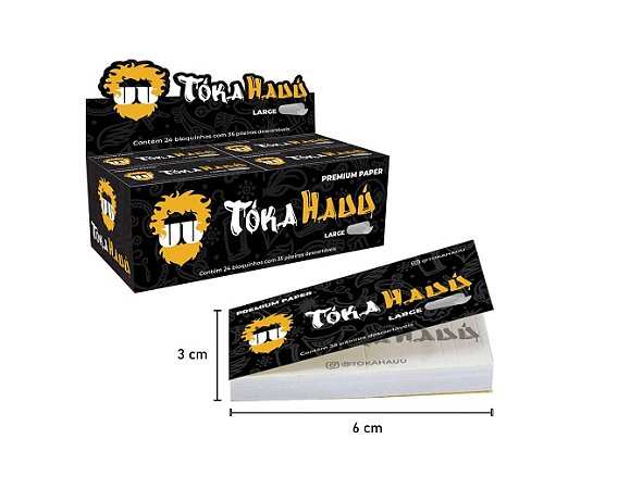 Piteira de papel Atacado Tokahauú Large Caixa com 24 livretos