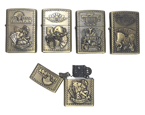 Isqueiro de metal estilo zippo retrô Jackpot