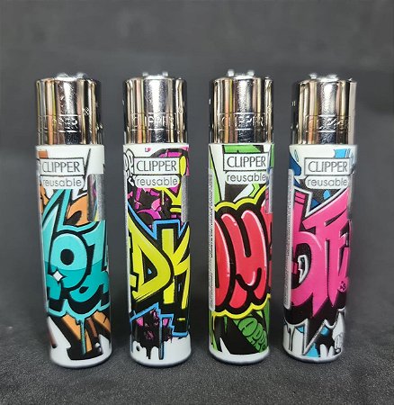 Isqueiro Clipper atacado coleção nova Cool Graf com 24 unidades