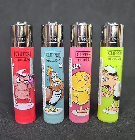 Isqueiro Clipper atacado coleção nova Crazy Farms 3 com 24 unidades