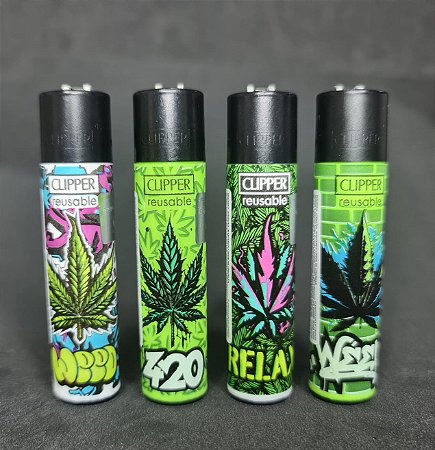 Isqueiro Clipper atacado coleção nova Graff Weed com 24 unidades