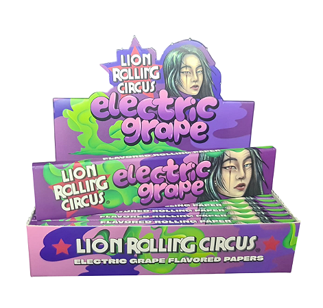 Seda Saborizada Uva King Size Lion Rolling Circus Eletric grape