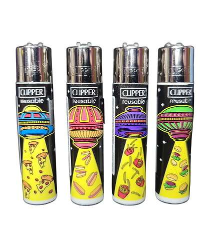 Isqueiro Clipper atacado coleção nova Hungry Ufo com 24 unidades