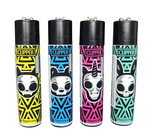 Isqueiro Clipper atacado coleção nova Skulls 17 com 24 unidades