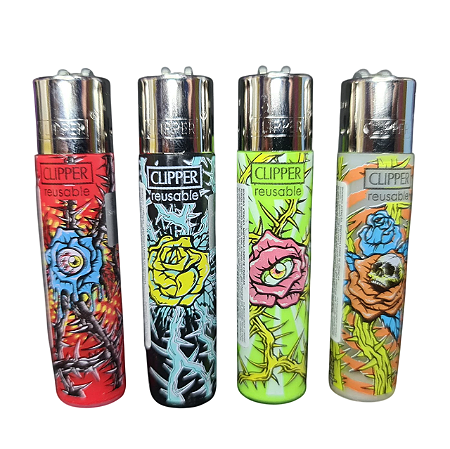 Isqueiro Clipper atacado coleção nova Thorns & Roses com 24 unidades