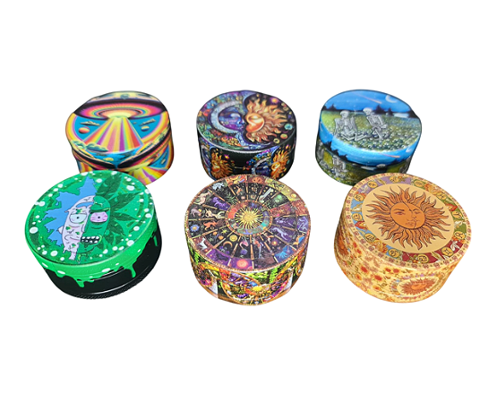 Triturador de metal médio 3 partes Rick estampado com pá de extração