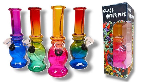 Bong de vidro grosso médio colorido