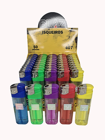 Caixa Isqueiro automático Blaz 50 unidades diversas cores
