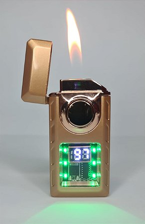 Isqueiro Elétrico Premium com Display Digital LED e Acendimento Inteligente A42
