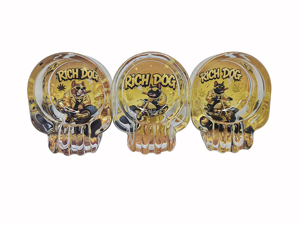 Cinzeiro de vidro caveira Estampado Rick Dog NOVIDADE