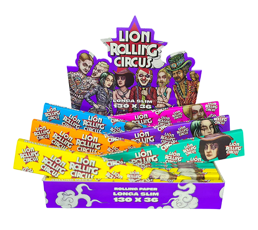 Caixa Seda Longa Slim Lion Rolling Circus NOVIDADE