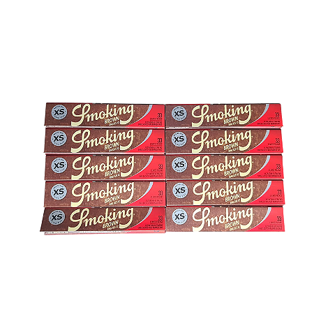 10 Livretos seda Smoking Brown King size slim Atacado Original
