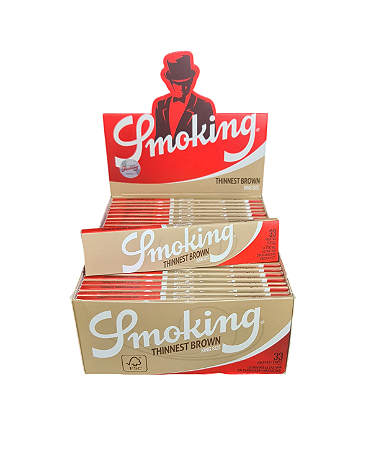 Caixa Seda Smoking Thinnest Brown King Size Original Atacado