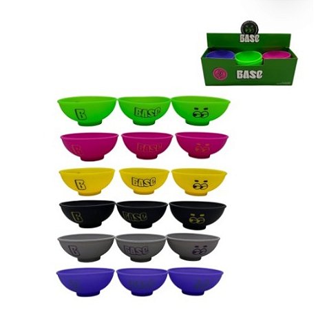 Cuia de silicone BASE colorida estampada kit com 18 unidades
