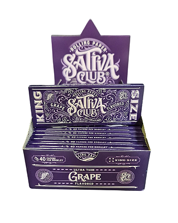 Caixa de seda celulose saborizada King size Sativa Club Uva