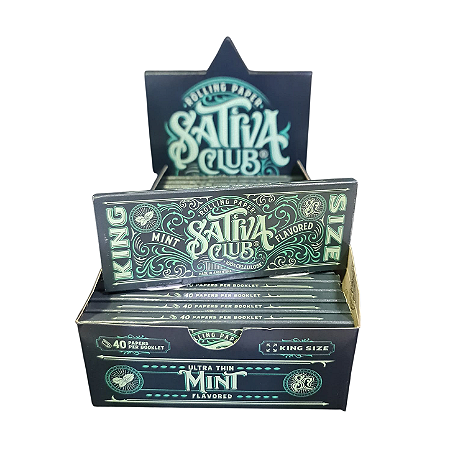 Caixa de seda celulose saborizada King size Sativa Club Menta