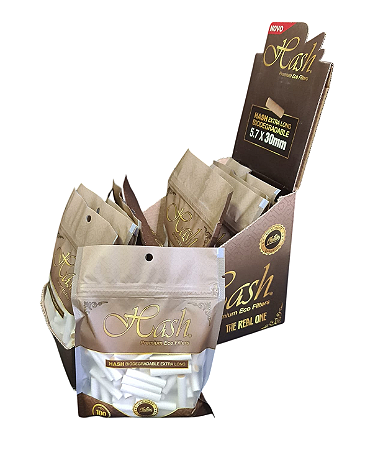 Filtro Hash Biodegradável Extra Long 5,7 x 30mm – Caixa Display C/ 10 Bags de 100 Unidades