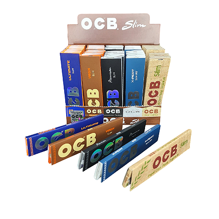 Caixa Seda OCB Slim Display Misto C/ 50 Livretos (5 Modelos) – Original com Selo Holográfico