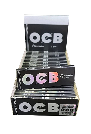 Caixa Seda OCB Premium 1 1/4 C/ 25 Livretos – Original com Selo Holográfico