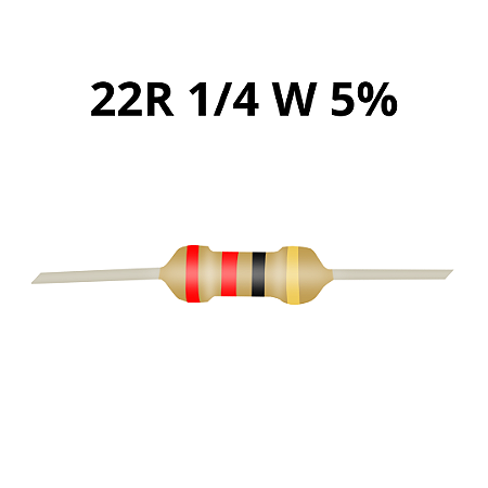 Resistor 22Ω 5% 1/4W CR25 22R