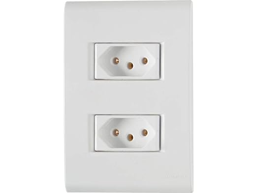 Conjunto placa 4x2 + 2 tomada 2P + T 10A 250V Liz Branco Tramontina