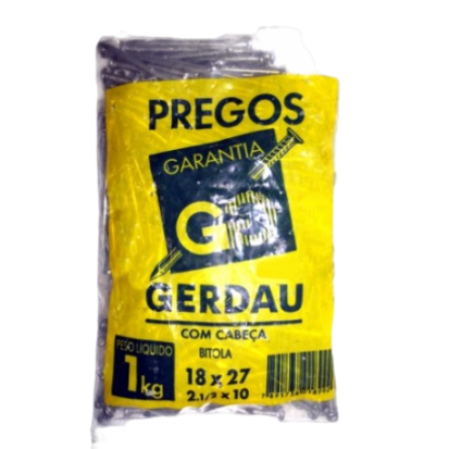 Prego Gerdau Polido 1kg - 18x27 com Cabeça