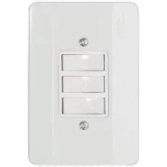 Interruptor Triplo com Placa 4x2 Mec Tronic