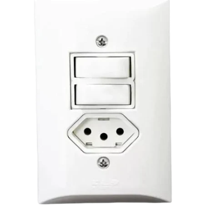 Interruptor Duplo com Tomada 20A Placa 4x2