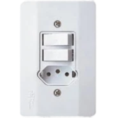 Conjunto 4x2 Interruptor Duplo com Tomada 10A