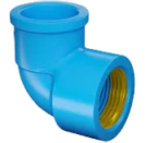 Cotovelo Joelho Azul com Bucha Latão 20 x 1/2