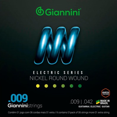 Encordoamento para guitarra Gianinni 0.09 Niquel Round Wound