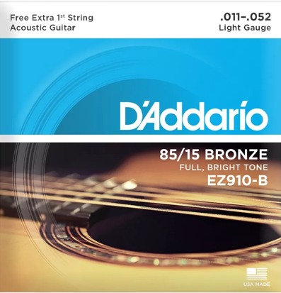 Encordoamento para Violão Bronze Daddario 0.11  Médium Light