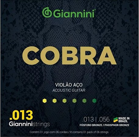 Encordoamento para Violão Bronze Gianinni Cobra 0.13