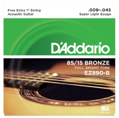 Encordoamento para Violão Bronze Daddario 0.09  Médium Light