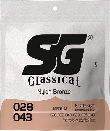 Encordoamento para violão nylon SG tensão média 0.28