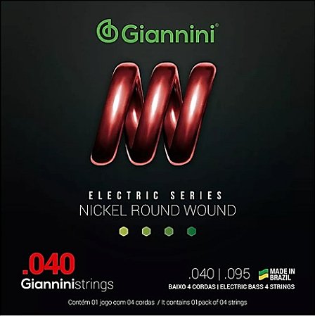 Encordoamento para Baixo Giannini Electric Geebrl Nickel 4 cordas .040