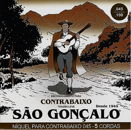 Encordoamento São Gonçalo Níquel para Baixo 5 Cordas Tensão Média 045-130