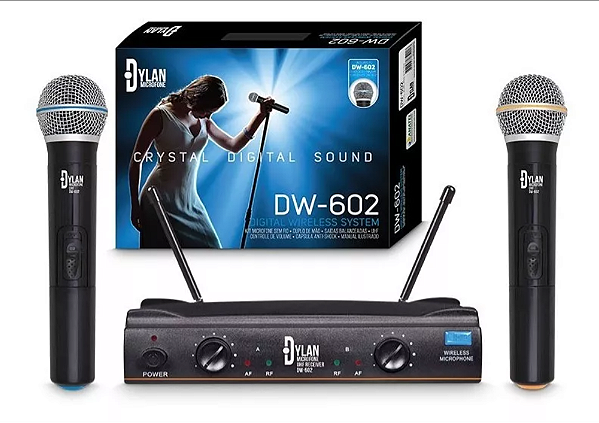Microfones Dylan Dw-602 Dinâmico Cardioide Cor Preto