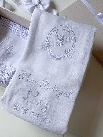 toalha batizado personalizada