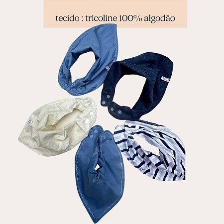 KIT 5 BABADORES PREMIUM TECIDO 100% ALGODÃO